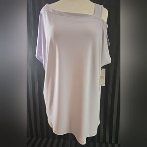 Flawed Size 14 Sympli One Shoulder Boxy Top With Cap Sleeves Lavender